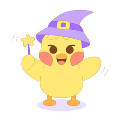 Isolated magician chick cartoon character Vector illustration