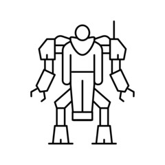 augmenting robot line icon vector illustration