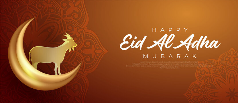 Beautiful wide banner for happy Eid al adha mubarak celebration