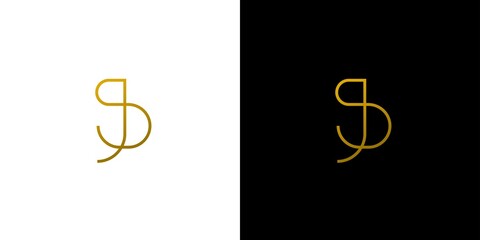 Luxury and modern JS letter initials logo design