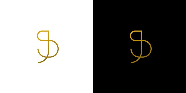 Luxury and modern JS letter initials logo design