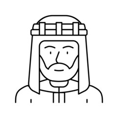 egyptian citizen line icon vector illustration