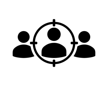 Target Audience. Headhunting Person Icon. Vector Illustration