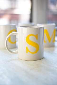 Coffee Mugs with letters