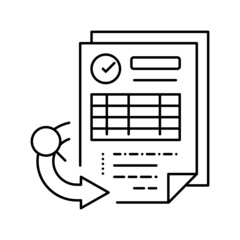 receiving report line icon vector illustration