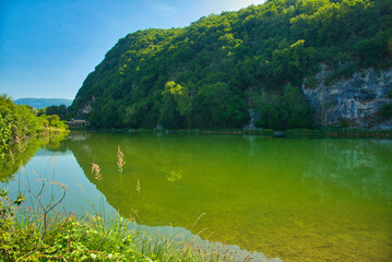 Lac Bleue bei Chanaz in Savoie in frankreich