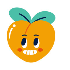 Isolated colored happy peach emote Vector illustration