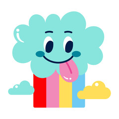 Isolated colored happy cloud emote Vector illustration