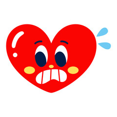 Obraz premium Isolated colored surprised heart shape emote Vector illustration