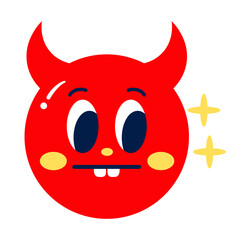 Isolated colored serious devil emote Vector illustration