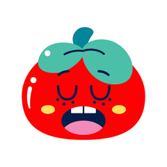 Isolated colored asleep tomato emote Vector illustration