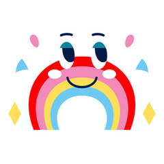 Isolated colored happy rainbow emote Vector illustration