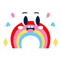 Isolated colored happy rainbow emote Vector illustration