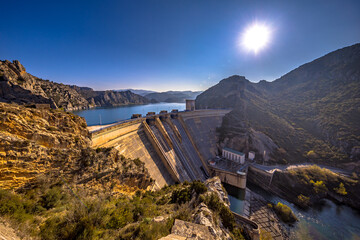 View of dam at Embalse de Santa Ana