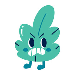 Isolated colored angry natural leaf emote Vector illustration