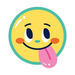 Isolated colored happy round yellow emote Vector illustration