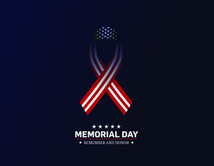 Memorial Day - Remember and honor with USA flag, Vector illustration. Memorial Day concept creative vector illustration.