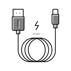 charging cable color icon vector illustration