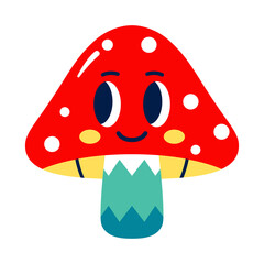 Obraz premium Isolated colored happy mushroom emote Vector illustration