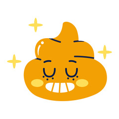 Isolated colored happy poop emote Vector illustration