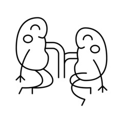 kidneys healthcare line icon vector illustration