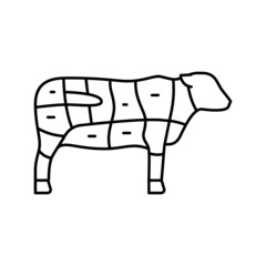 sirloin cow meat line icon vector illustration