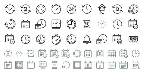 Time thin line icon 