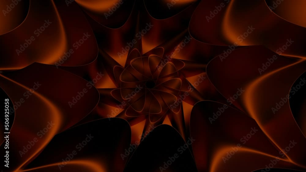 Poster orange corridor .design.a dark abstraction in which an orange background creates a tunnel and moves 