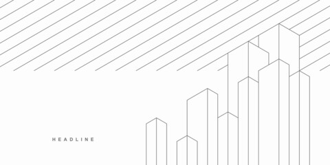 Abstract architectural construction. Geometric technological background.