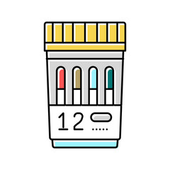 panel 12 drug test color icon vector illustration - obrazy, fototapety, plakaty