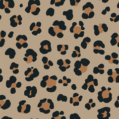 Leopard print vector seamless pattern