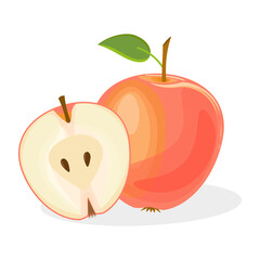 red apple with a slice