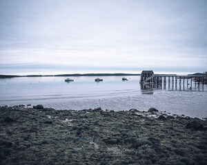 pier on the sea with boats