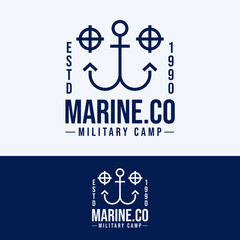 outline elegant anchor logo concept