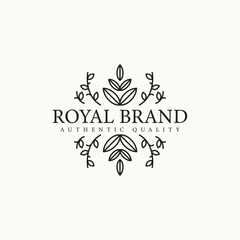 Fototapeta na wymiar luxury outline floral logo concept