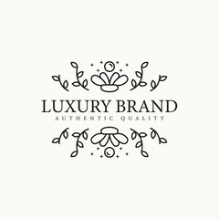 luxury outline floral logo concept