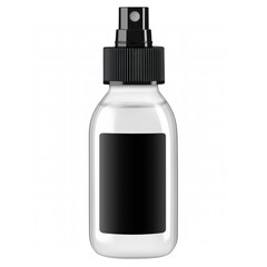 white glass bottle with cap, plastic