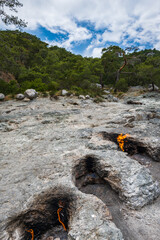 Chimaera mountain eternal fire, fire from natural gas in rocks (