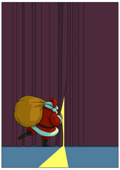 Naklejka premium Santa Claus Backstage