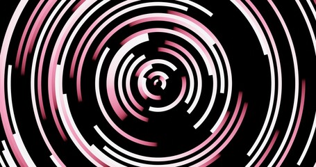 Black, white, and pink abstract circle technology background. 3d rendering.