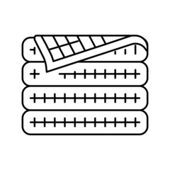 waffle blanket line icon vector illustration