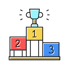 competition champion pedestal color icon vector illustration