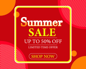 summer sale creative banner Vector elements for discount flyer, promotion, web banner and poster design.