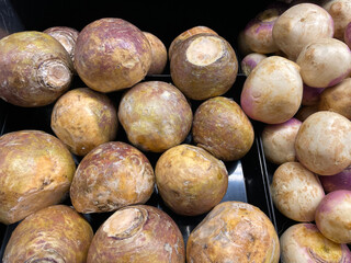 fresh produce rutabaga on display