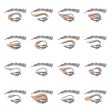 Various shapes of eyeshadows