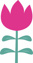 Vector tulip flower highlighted .Stylized flower