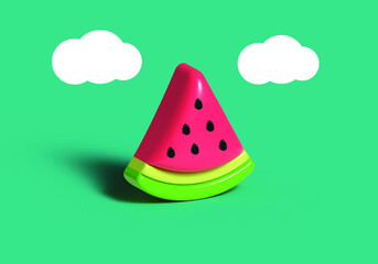 3D watermelon element