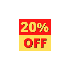 20% OFF with red and yellow square design online discount