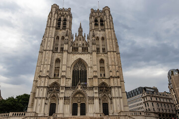 Fototapeta na wymiar St Michael and St Gudula Cathedral, Brussels