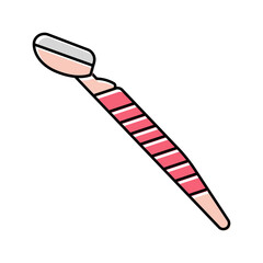 facial razor eyebrow color icon vector illustration
